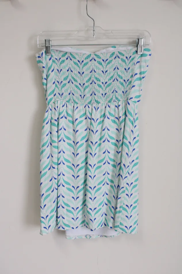 Francescas Rings Francescas Blue White Patterned Sleeveless Dress M