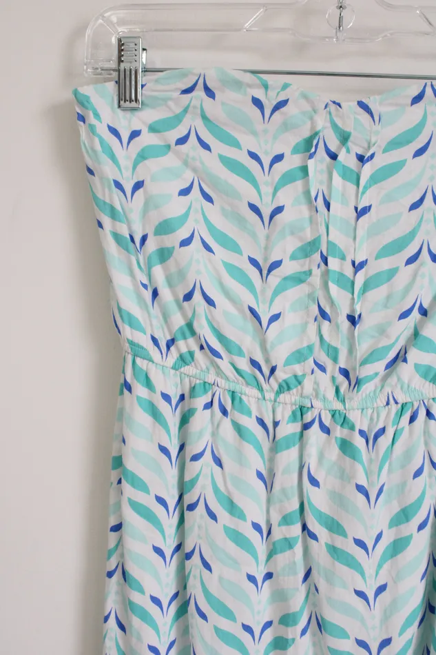Francescas Rings Francescas Blue White Patterned Sleeveless Dress M