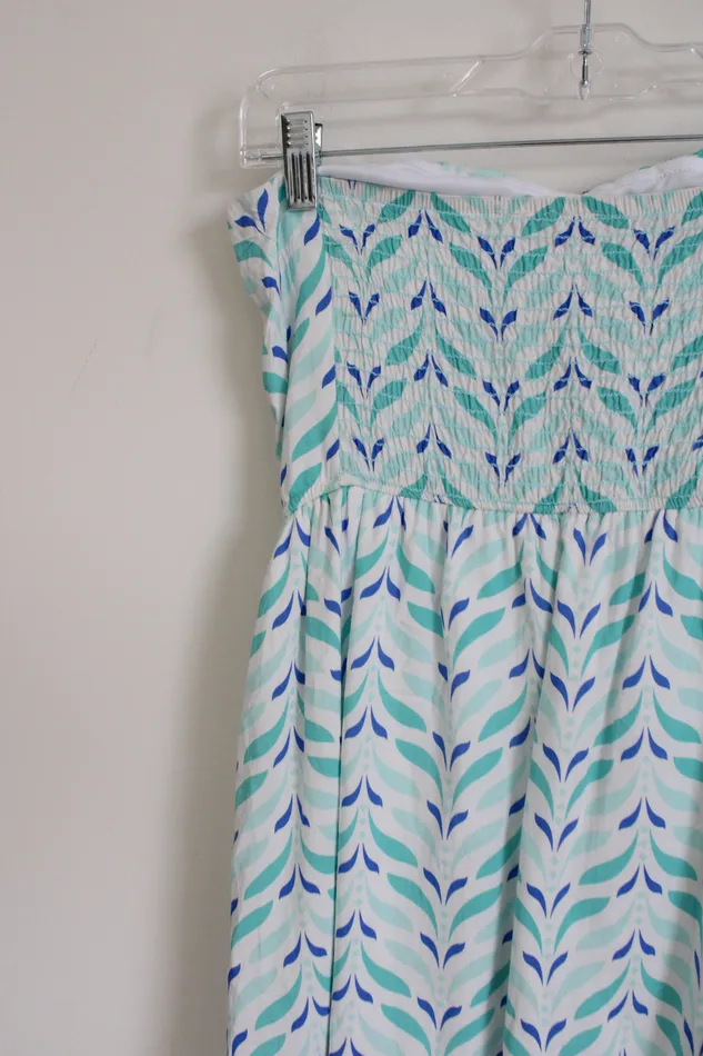 Francescas Rings Francescas Blue White Patterned Sleeveless Dress M