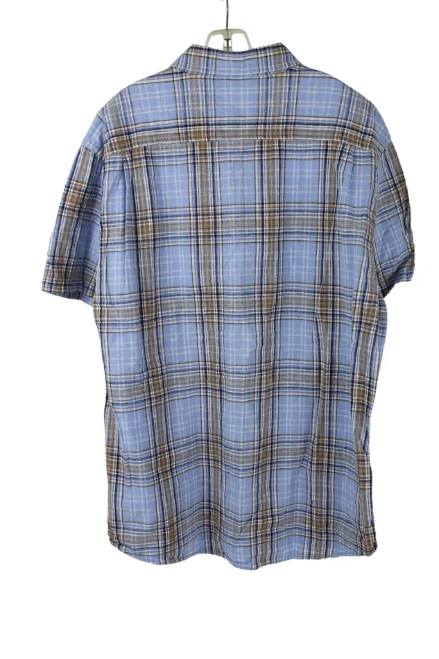 Gap Blue Plaid Linen Shirt XL Gap Rings