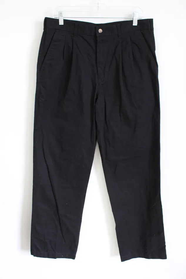 George Black Khaki Pants 34X32 George Rings