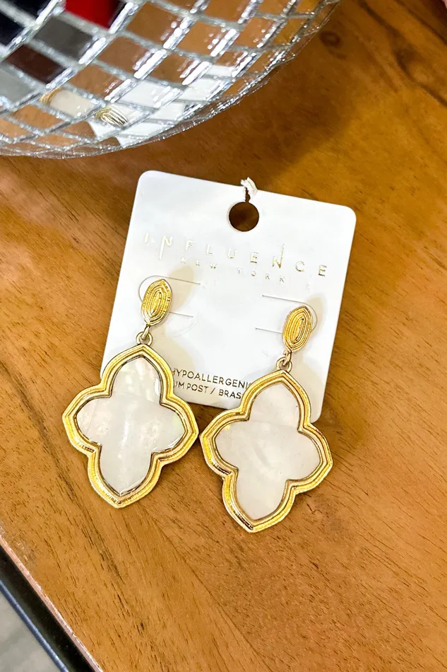 Golden Stella Earrings Moroccan Shaped Shell Drop Earrings Gold