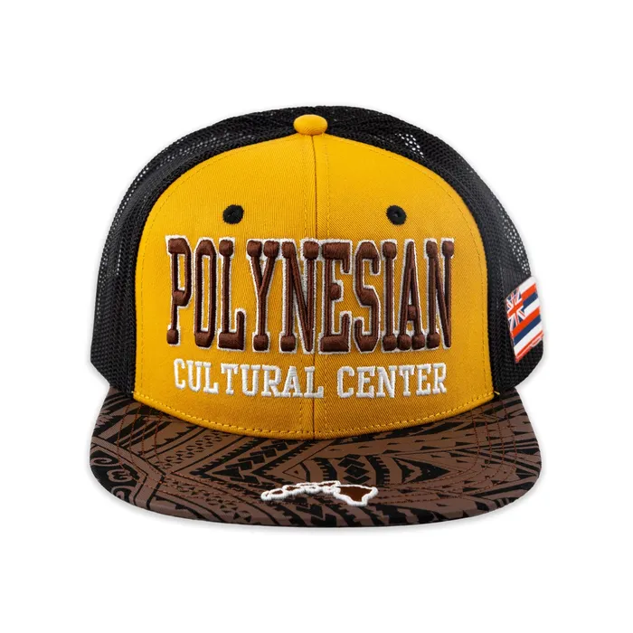 GREATMOUNTAINWE Necklaces Flat Visor Polynesian Cultural Center Ball Cap Yellow and Black GREATMOUNTAINWE Necklaces Flat Visor Polynesian Cultural Center Ball Cap Yellow and Black