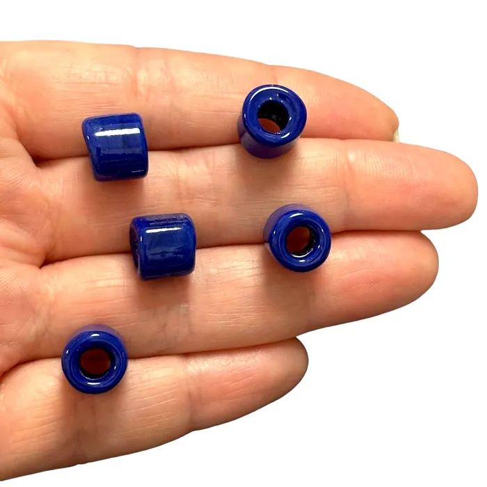 Hand Made Murano Glass Cylinder Beads 5 pcs in a pack Peppy Beads Earrings