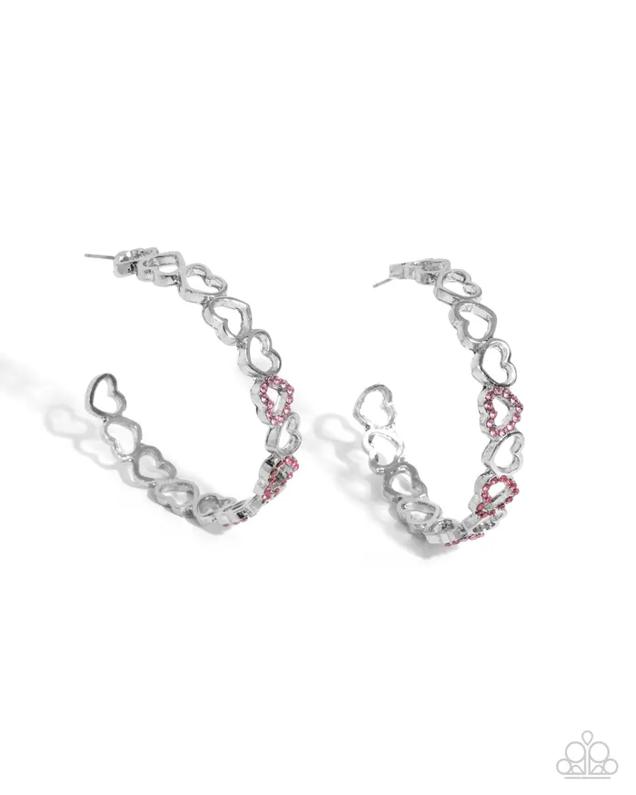 Happier Than Ever Pink Paparazzi Accessories Earrings