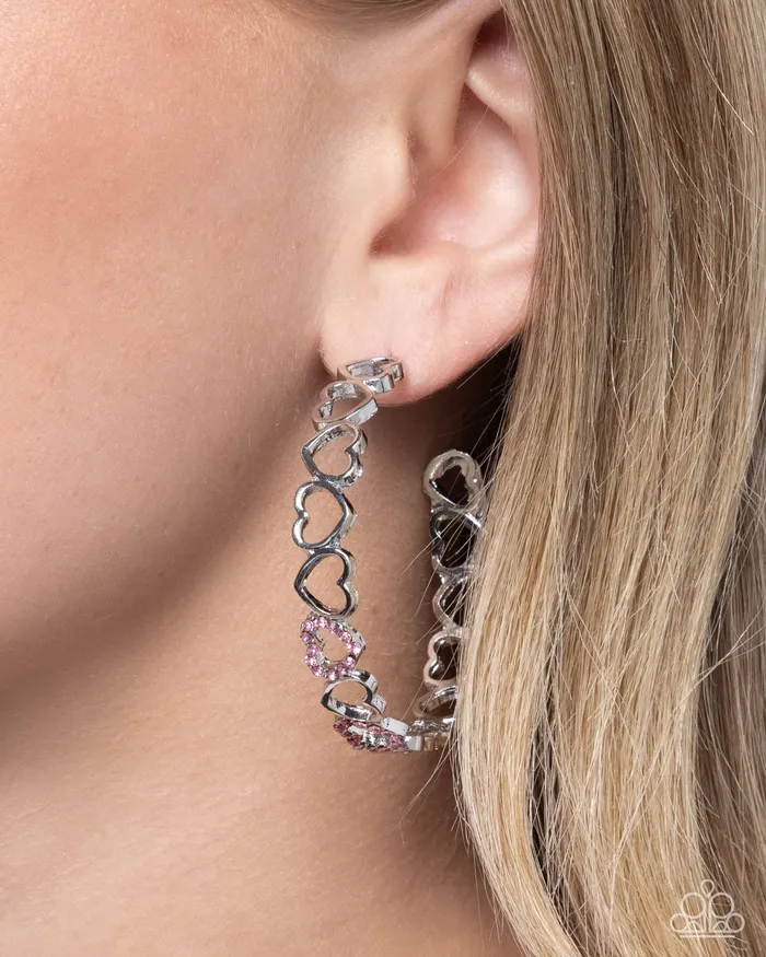 Happier Than Ever Pink Paparazzi Accessories Earrings