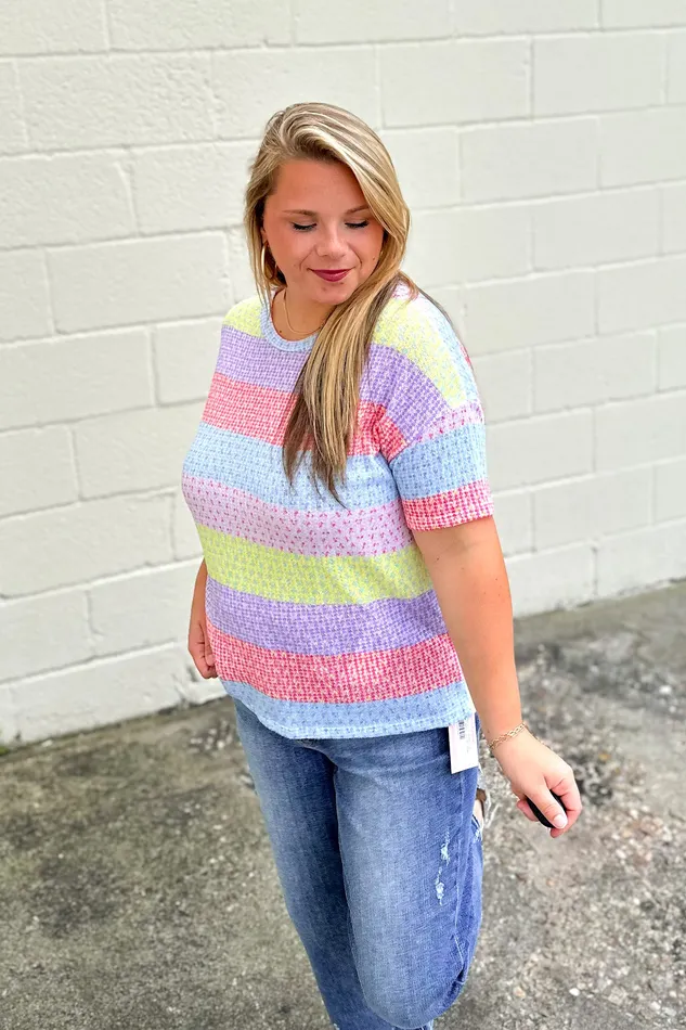 Haptics Earrings Carefree Moments Stripe Top