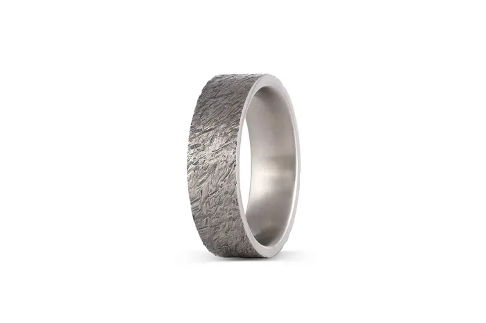 Honey Jewelry Co Rings Mens Distressed Wedding Band 65mm