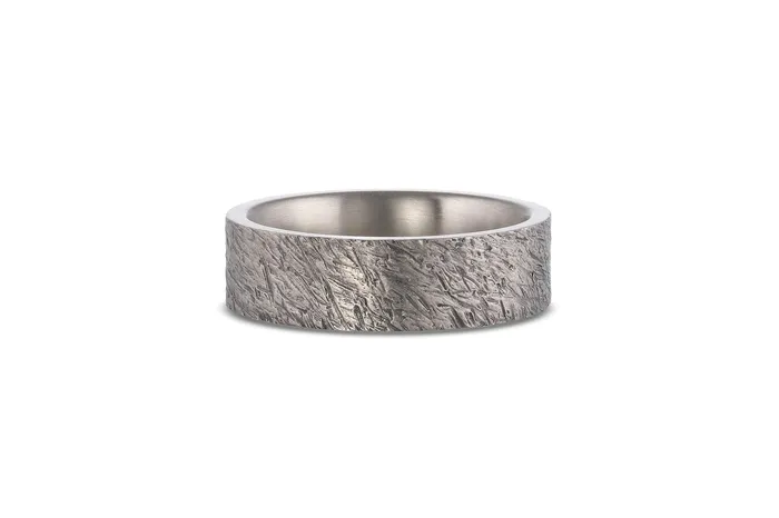 Honey Jewelry Co Rings Mens Distressed Wedding Band 65mm Honey Jewelry Co Rings Mens Distressed Wedding Band 65mm