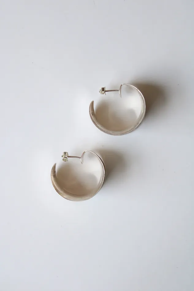 IMA 925 THAI Wide Stud Hoop Earrings Jubilee Thrift Earrings