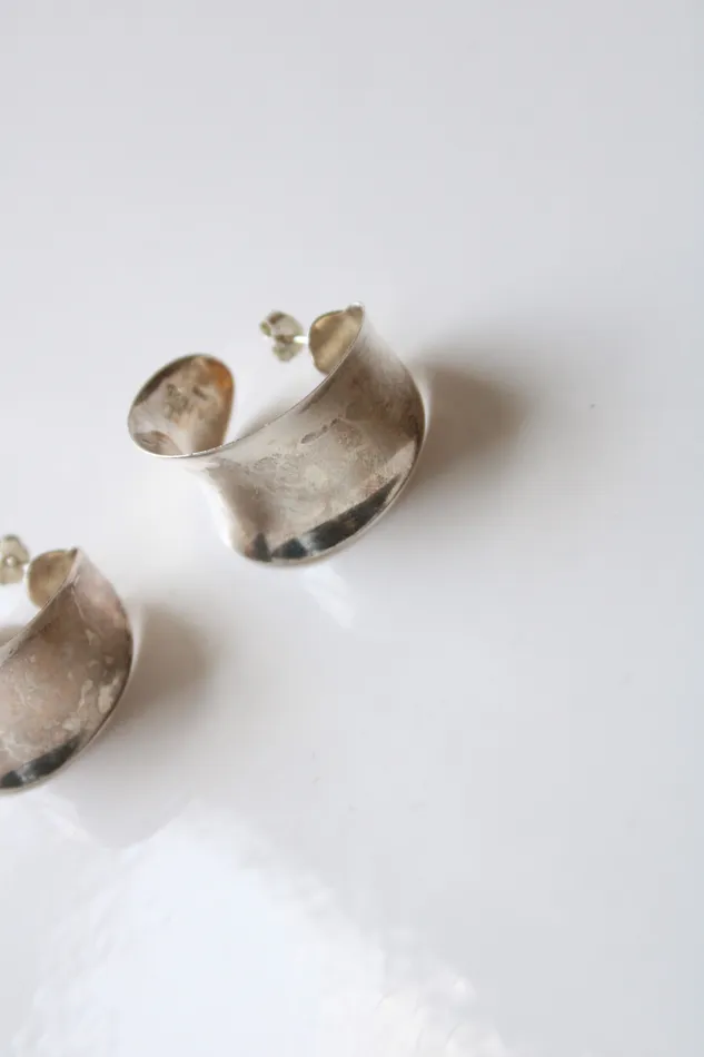 IMA 925 THAI Wide Stud Hoop Earrings Jubilee Thrift Earrings