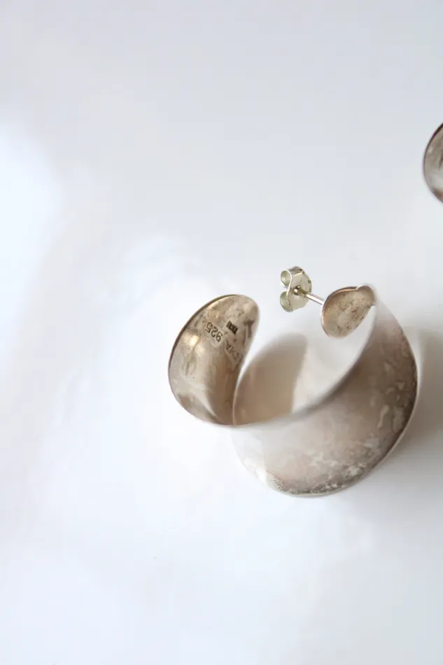 IMA 925 THAI Wide Stud Hoop Earrings Jubilee Thrift Earrings