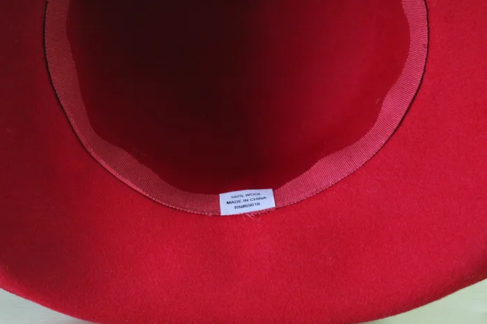 Jenny Buchman Rings NEW Jenny Buchman Red Black Feather Wool Hat