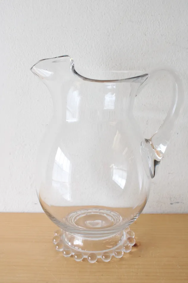 Jubilee Thrift Earrings Imperial Candlewick Clear Glass Pitcher
