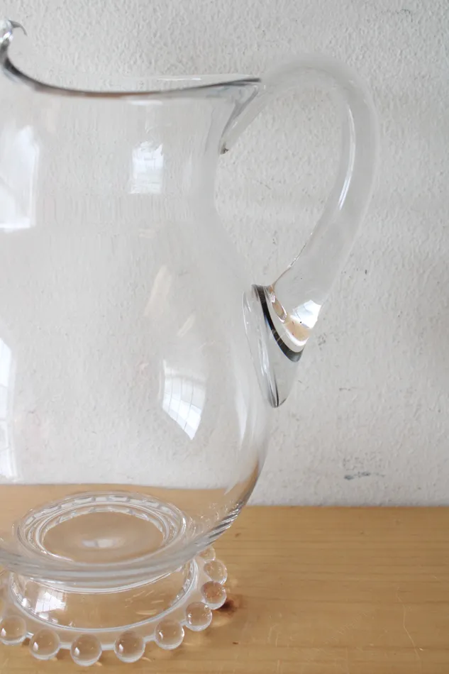 Jubilee Thrift Earrings Imperial Candlewick Clear Glass Pitcher