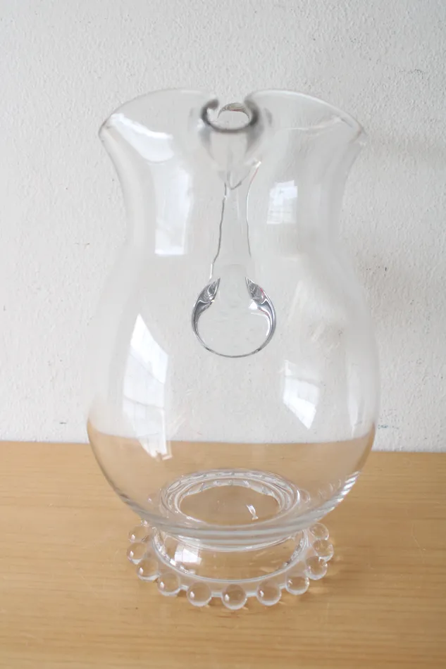 Jubilee Thrift Earrings Imperial Candlewick Clear Glass Pitcher