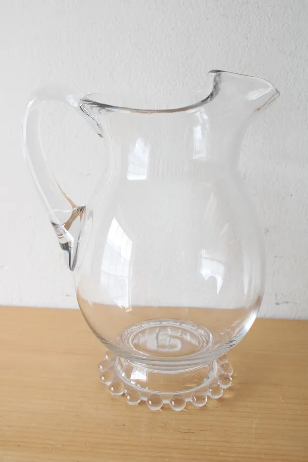 Jubilee Thrift Earrings Imperial Candlewick Clear Glass Pitcher