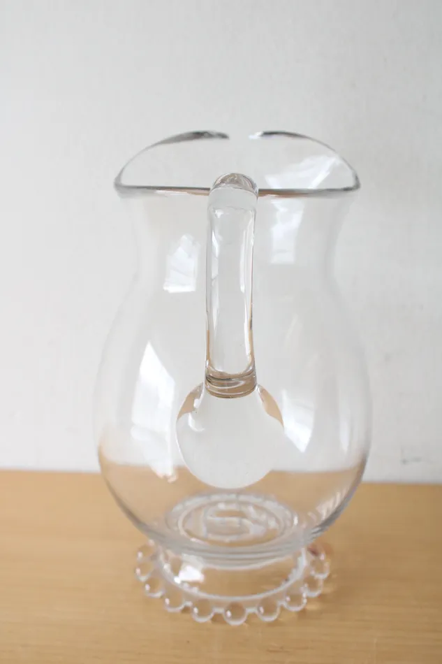 Jubilee Thrift Earrings Imperial Candlewick Clear Glass Pitcher