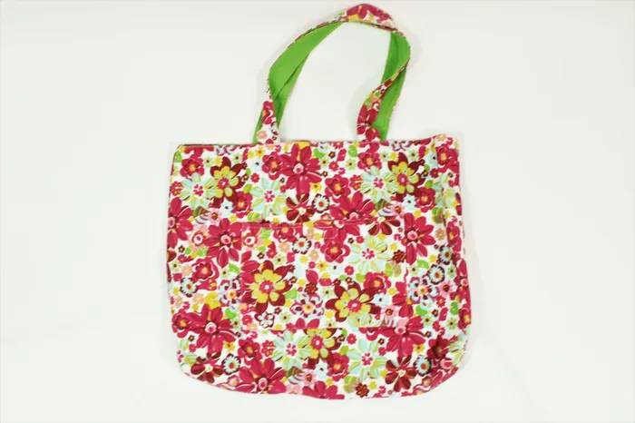 Jubilee Thrift Rings Pink Green Floral Canvas Tote Jubilee Thrift Rings Pink Green Floral Canvas Tote