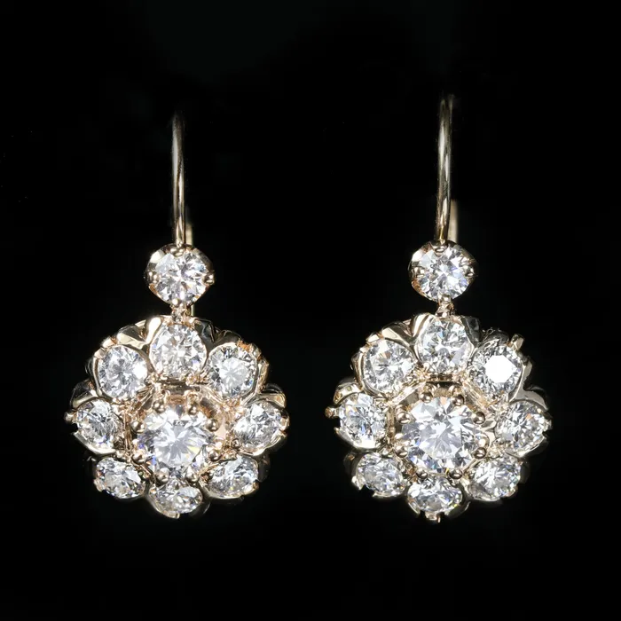 K Goldschmidt Earrings 14K Yellow Gold 211 CTW Diamond Dangle Earrings