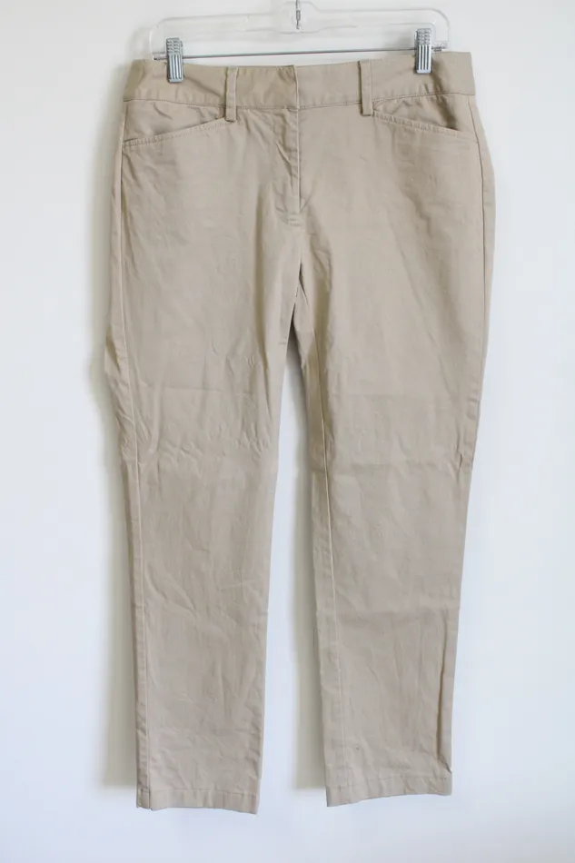 Lands End Lands End MidRise Straight Leg Khaki Pants 8 Petite Earrings