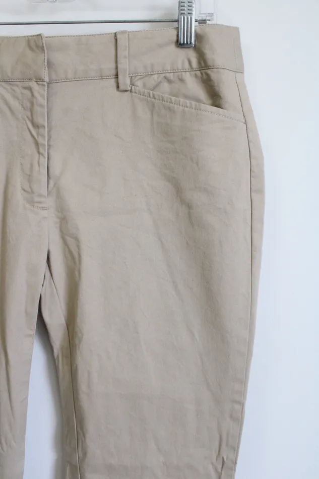 Lands End Lands End MidRise Straight Leg Khaki Pants 8 Petite Earrings