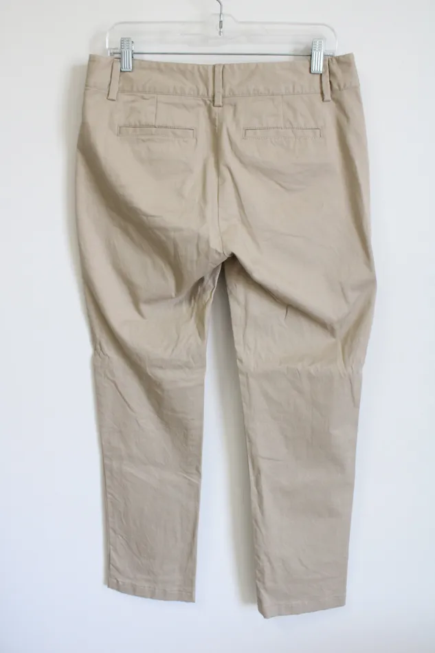 Lands End Lands End MidRise Straight Leg Khaki Pants 8 Petite Earrings
