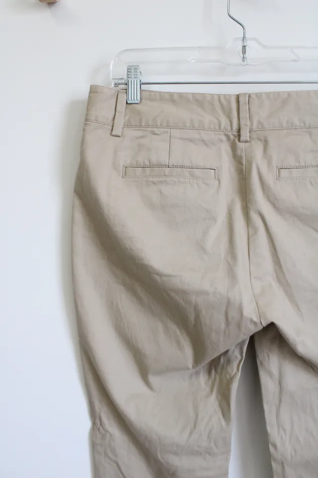 Lands End Lands End MidRise Straight Leg Khaki Pants 8 Petite Earrings