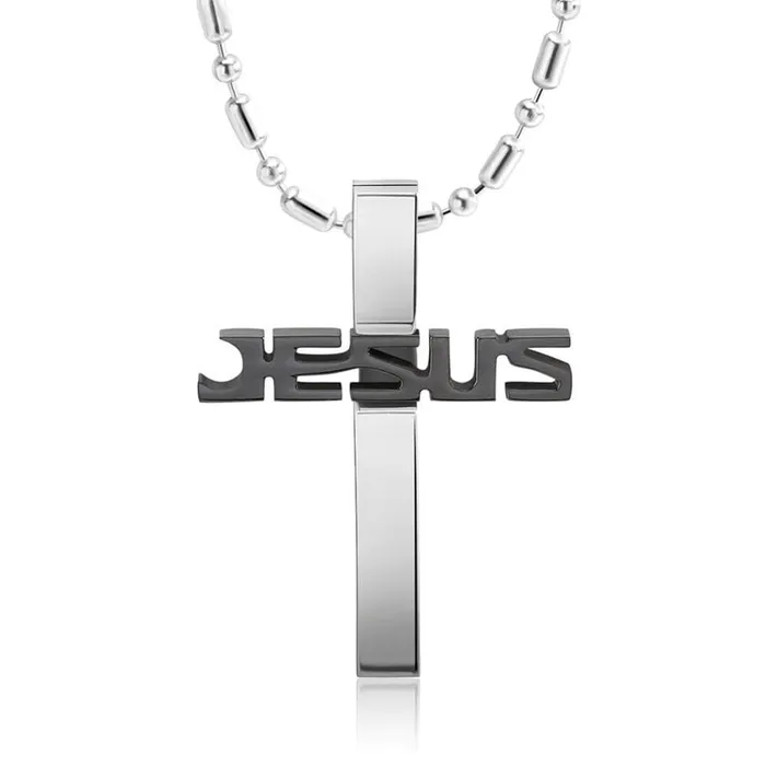 Lords Guidance Necklaces Mens Christian Necklace br Jesus Name Black