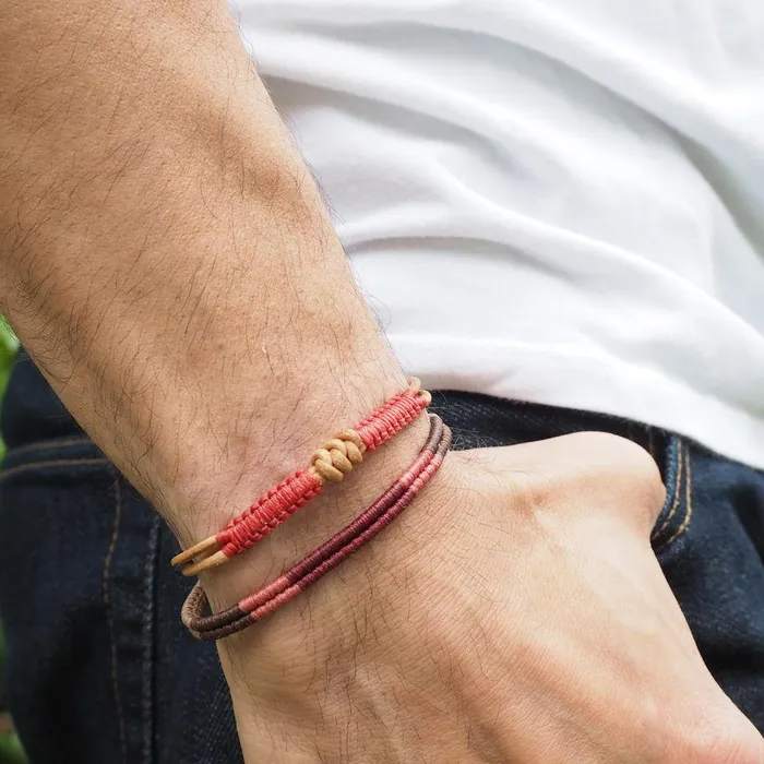 Macrala Bracelets Duos Mens Macrame Surfer Bracelet