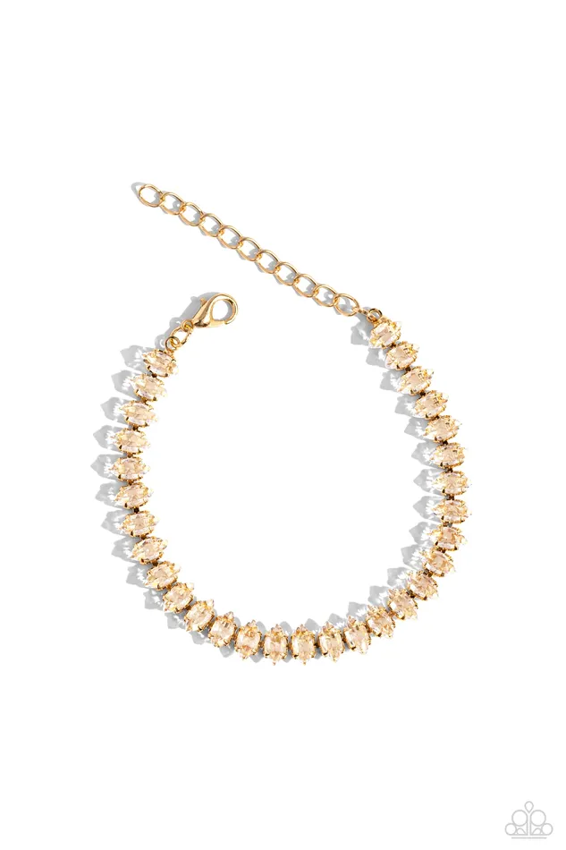 Marquise Masterpiece Gold Paparazzi Accessories Earrings