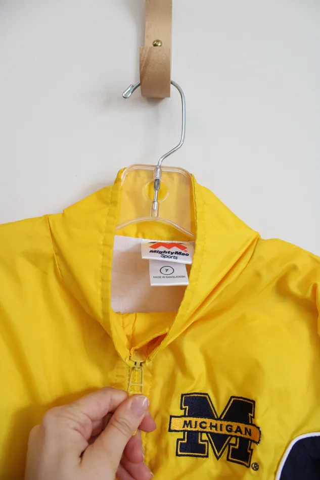 MightyMac Rings MightMac Michigan State Yellow Blue Windbreaker Jacket Youth 7