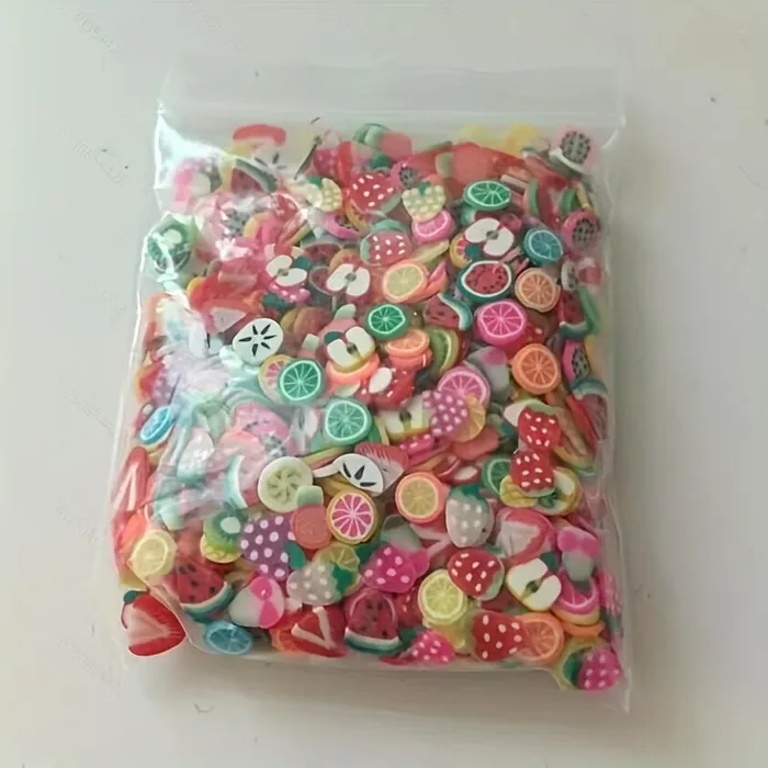 Miniatures by NC Necklaces 1000pcs Tiny Polymer Clay Fruit Slices for Diorama Styling