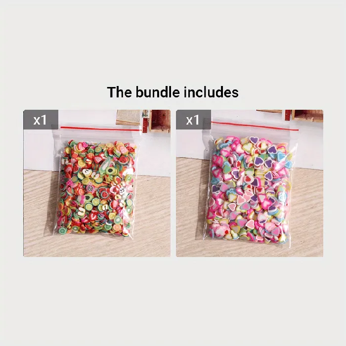 Miniatures by NC Necklaces 1000pcs Tiny Polymer Clay Fruit Slices for Diorama Styling