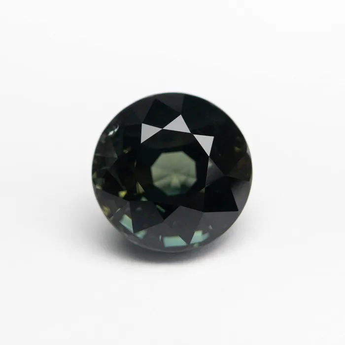 Misfit Gems Rings GreenTeal Brilliant Sapphire 314ct Round