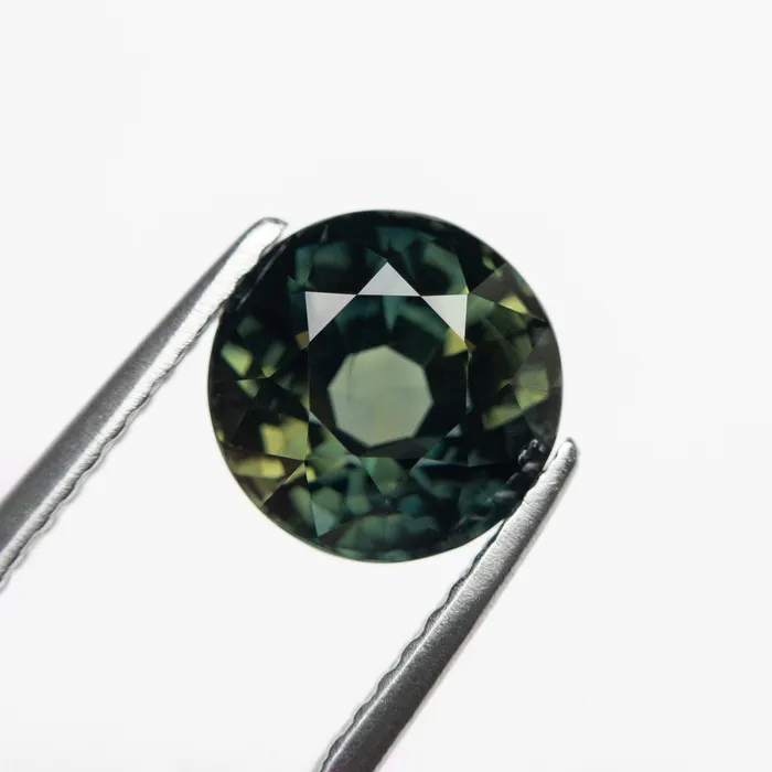 Misfit Gems Rings GreenTeal Brilliant Sapphire 314ct Round
