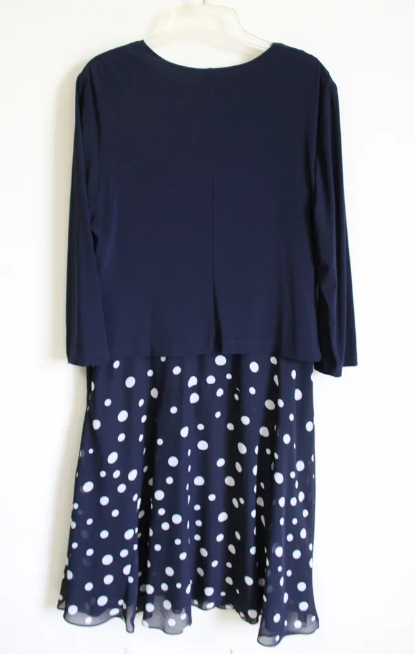 Miss Dorby Miss Dorby Navy Blue Polka Dot Dress 16 Rings