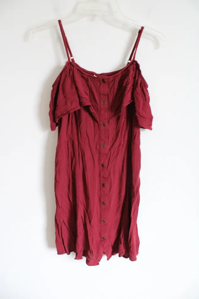 Mossimo Supply Co Earrings Mossimo Maroon Cold Shoulder Dress L