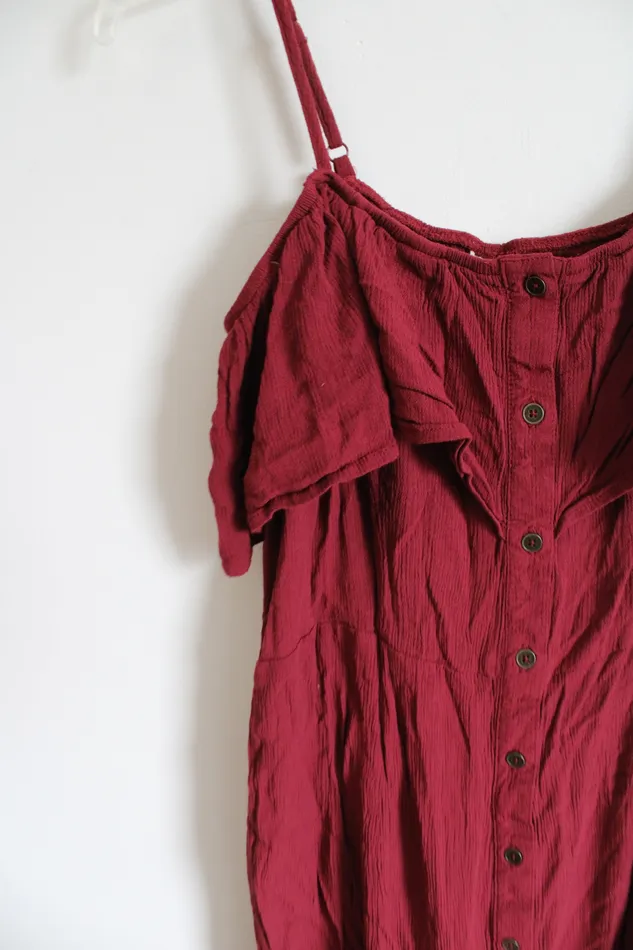 Mossimo Supply Co Earrings Mossimo Maroon Cold Shoulder Dress L