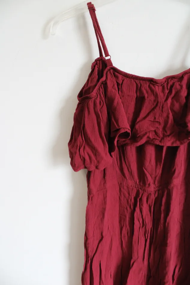 Mossimo Supply Co Earrings Mossimo Maroon Cold Shoulder Dress L