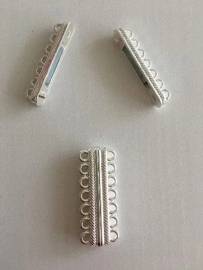 Multi Strand Magnetic Clasp Silver Plated7 Loop Peppy Beads Necklaces