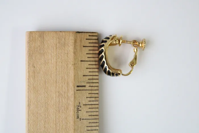 Napier Earrings Napier Half Hoop Black Clip On Earrings