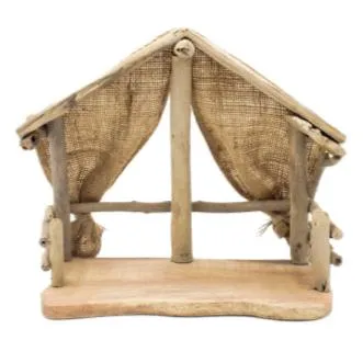 Necklaces Driftwood and Burlap Creche 12 x 9 TRADECIE