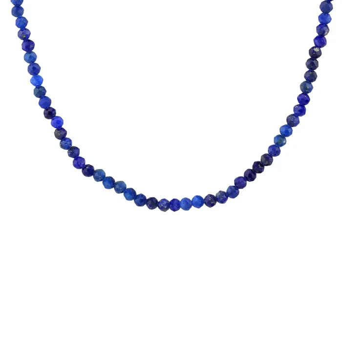Necklaces Kris Nations Petite Lapis Gemstone Beaded Necklace
