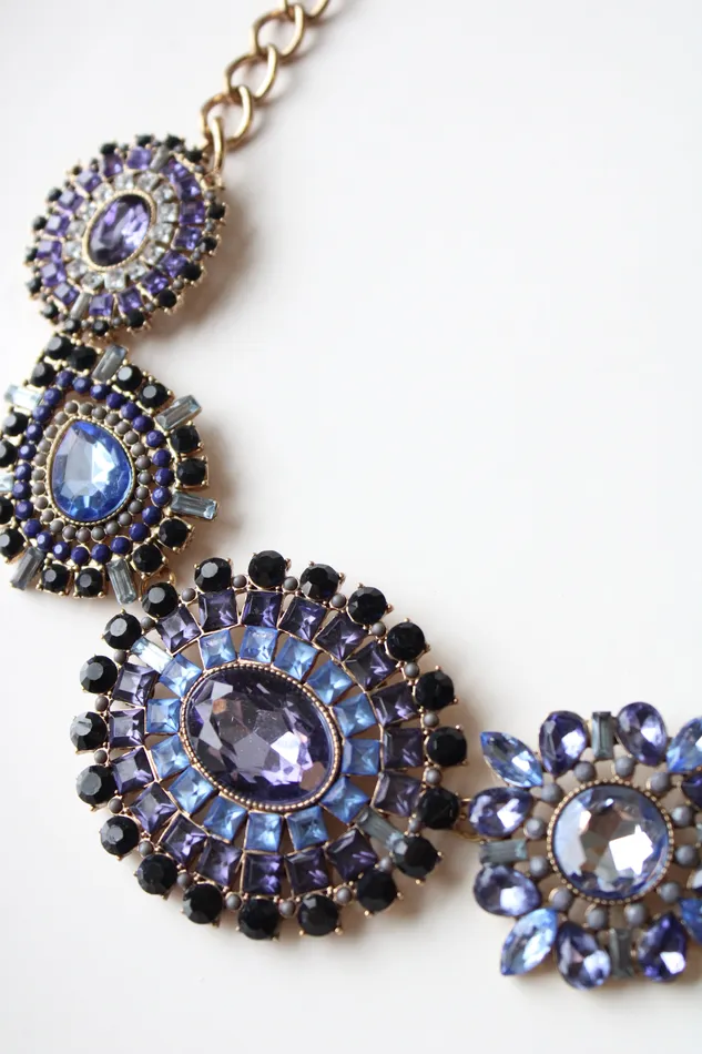 NEW Chicos Blue Stone Liv Bib Statement Necklace Chicos Necklaces