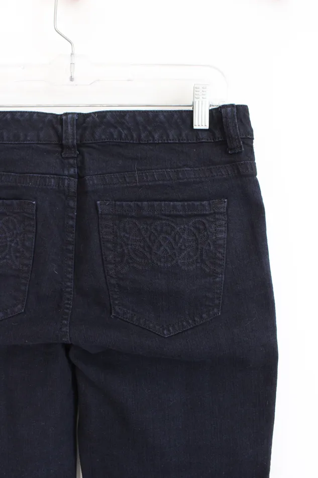 NEW Chicos Performance Dark Wash Capri Jeans 0 4 Chicos Earrings