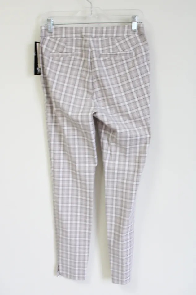 NEW Nikki K Ankle Length Tan Plaid Fitted Chino Pants S Nikki K Earrings