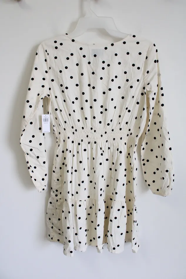 Old Navy Rings NEW Old Navy Cream Black Polka Dotted Peter Pan Collar Dress Youth XL 1416