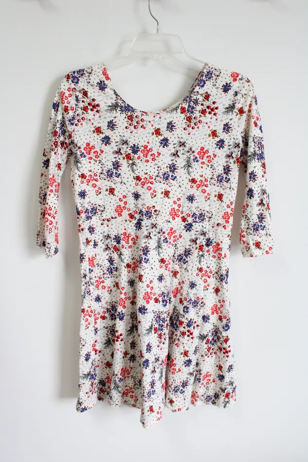 Old Navy Rings Old Navy White Blue Red Floral Dress 16