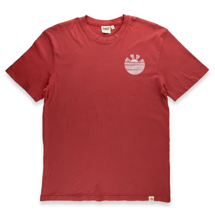 Pacific Creations Press Wave Mens TShirt Wine Red TANKSTREAM Rings